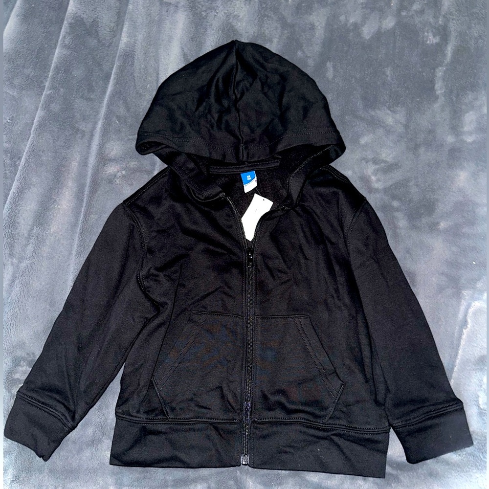 Old Navy kids black zip up hoodie